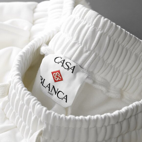 Casablanca White Graphic-Print Drawstring Athletic Shorts - Picture 7 of 8